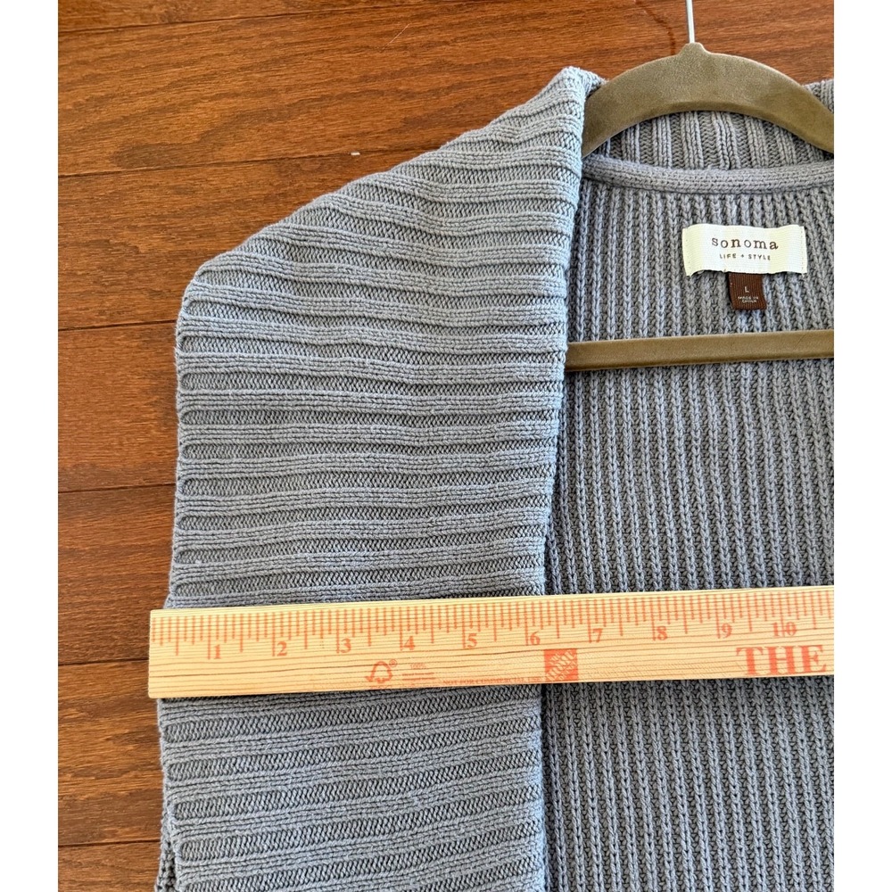 Sonoma Open Front Knit Sleeveless Cardigan Vest Womens Large Gray Cottagecore - Picture 7 of 9